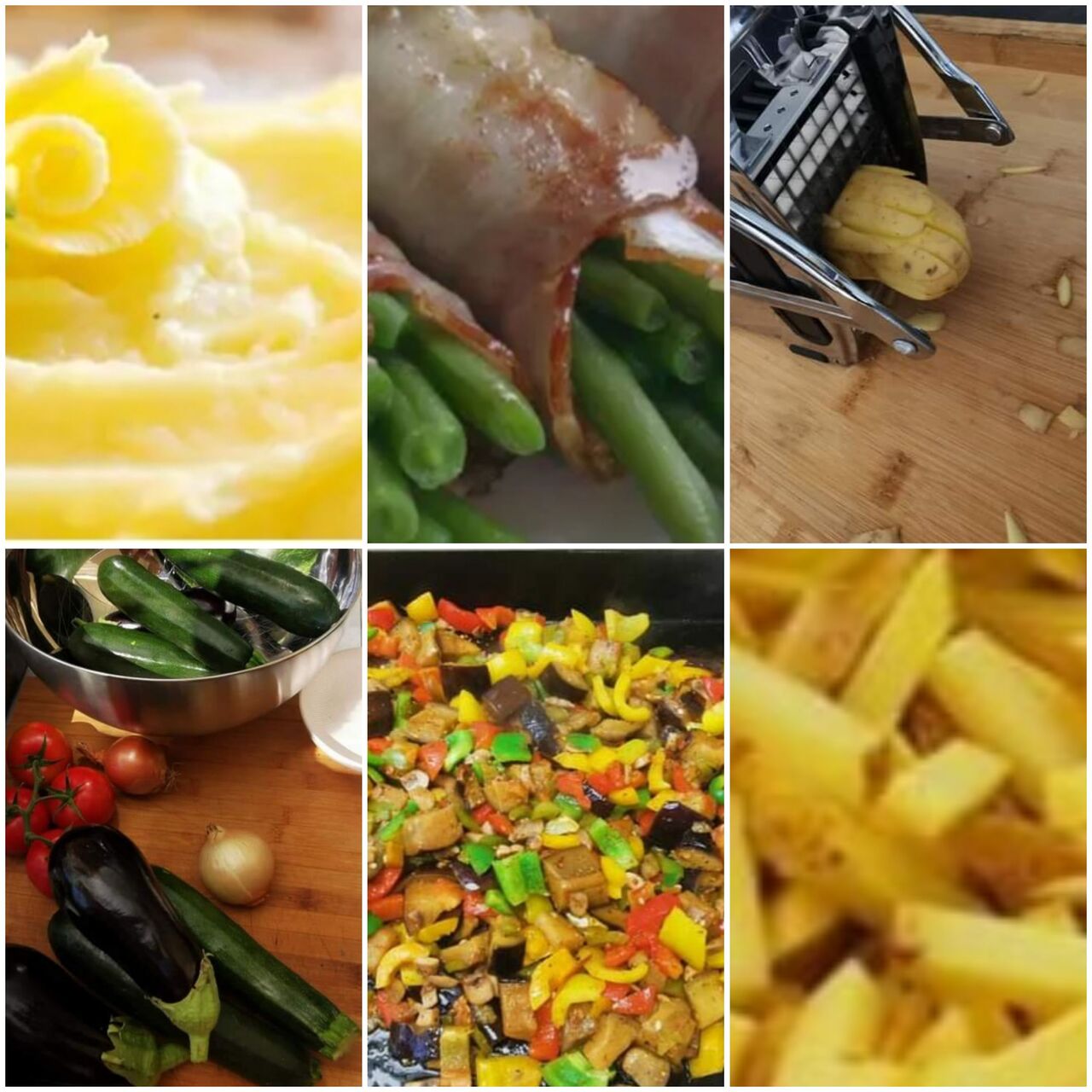 Les accompagnements Maisons: purée de pomme de terre, fagots haricots vert, frites, légumes à la plancha 4.50€