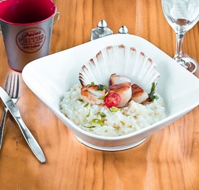 Noix de Saint-Jacques et son risotto maison 