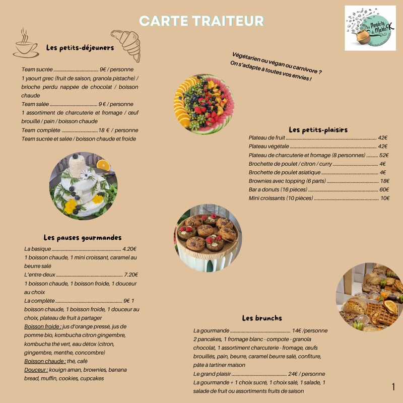 Carte traiteur (page 1)