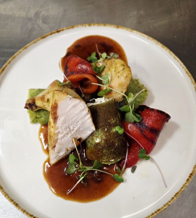 Kuřecí prso Supreme, špenátová palačinka