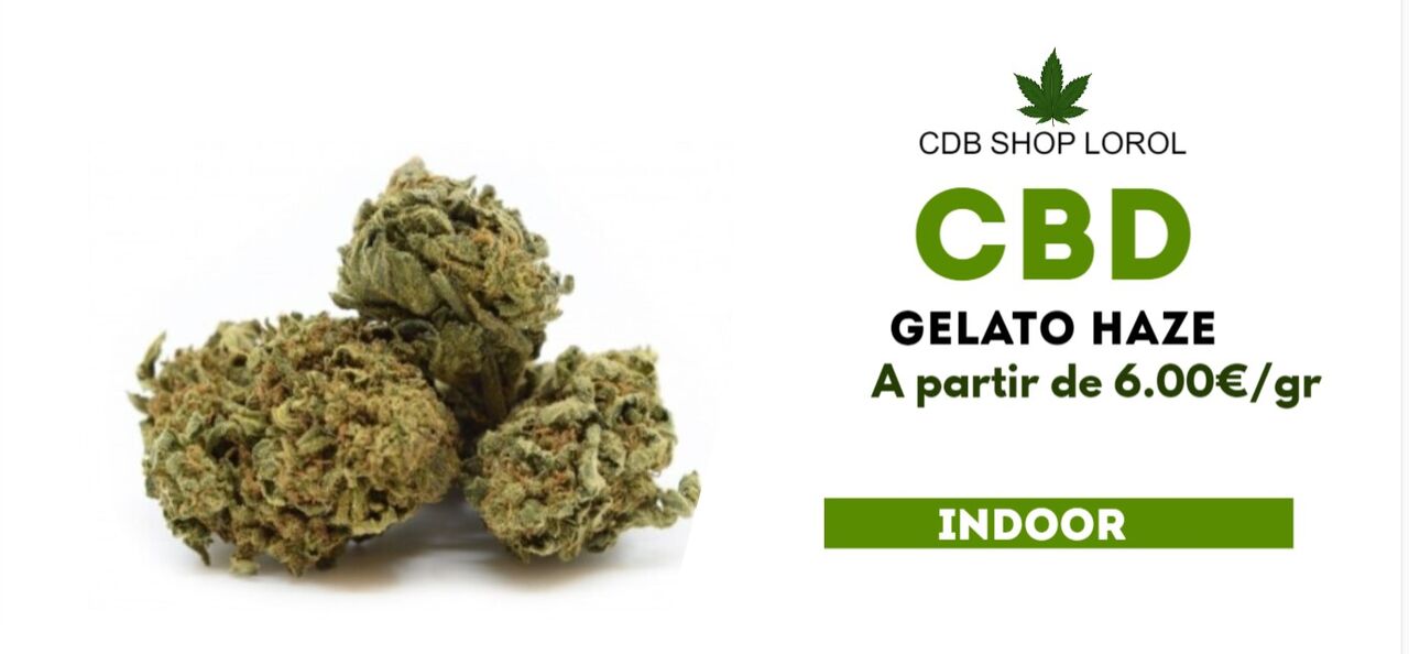 Fleur GELATO HAZE CBD , pour vapo ou tisane ,THC inférieur a 0.2
vendu au gramme 6€/g