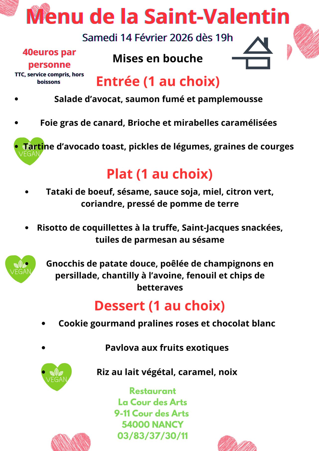 Diner saint Valentin