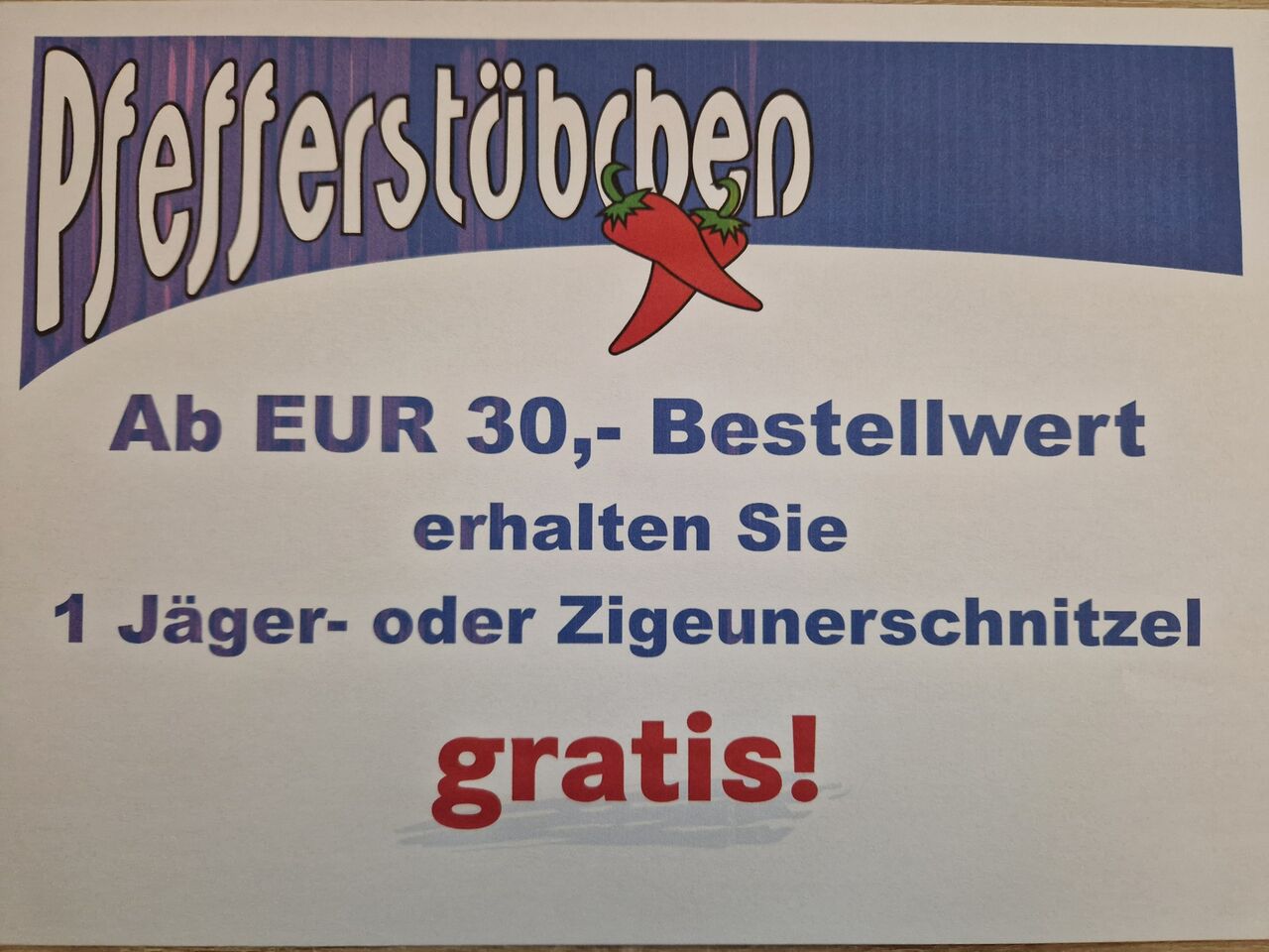 Gratisschschnitzel ab 30€