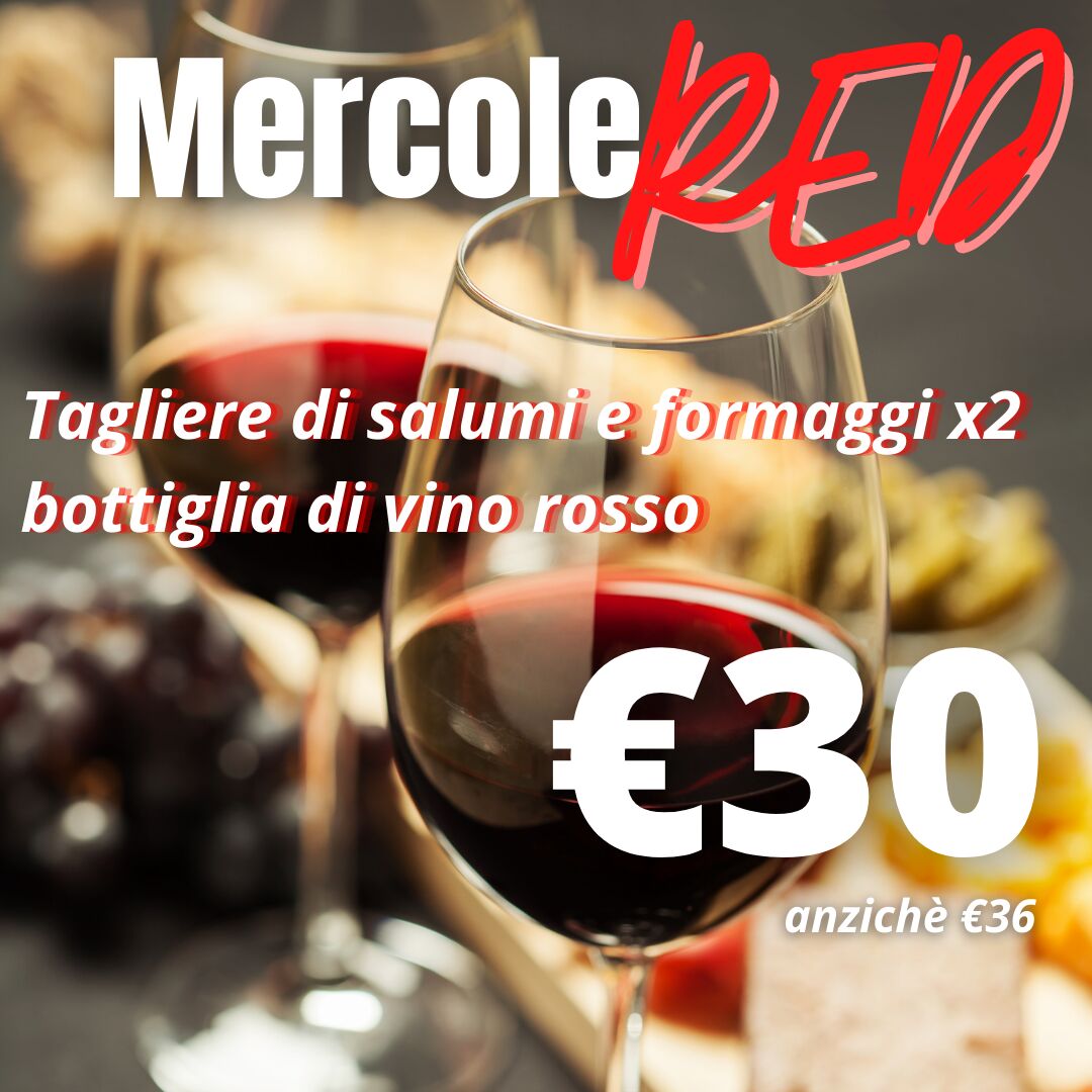 Il mercoledì godi due volte! se la birra non fa per te abbiamo noi la soluzione.
(promozione valida SOLO al locale) 