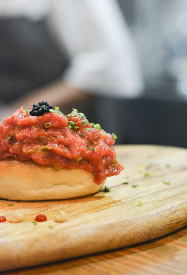 Brioche de steak tartar 