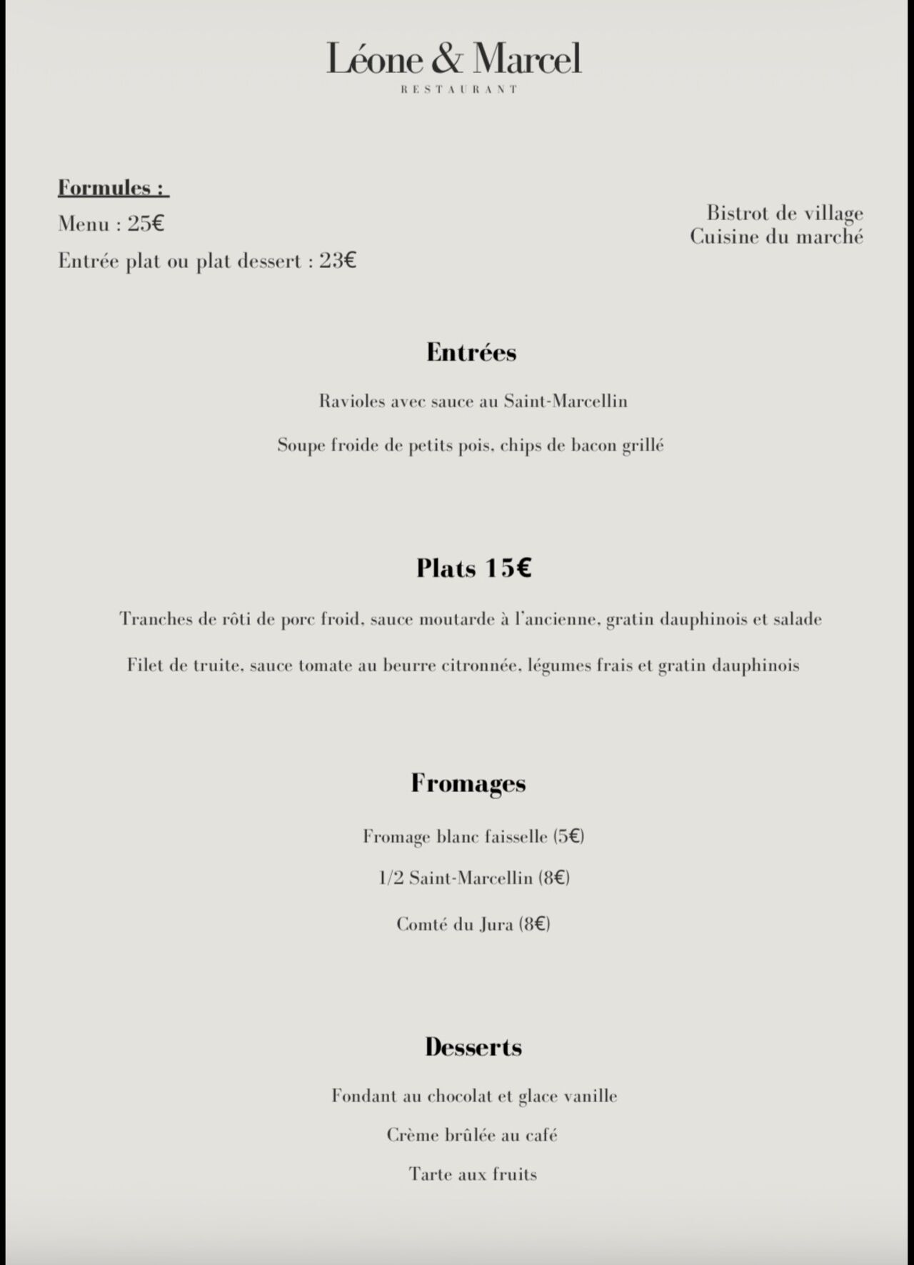 MENU DU 28 SEPTEMBRE AU VENDRED 2 OCTOBRE MIDI