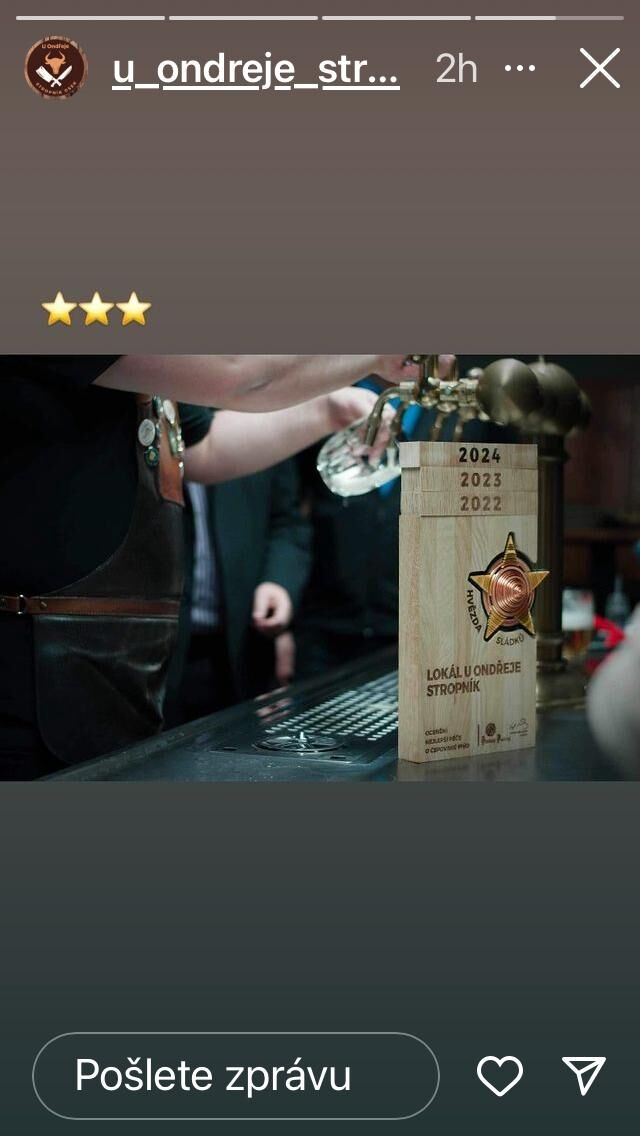 Ocenění uděluje Plzeňský Prazdroj...