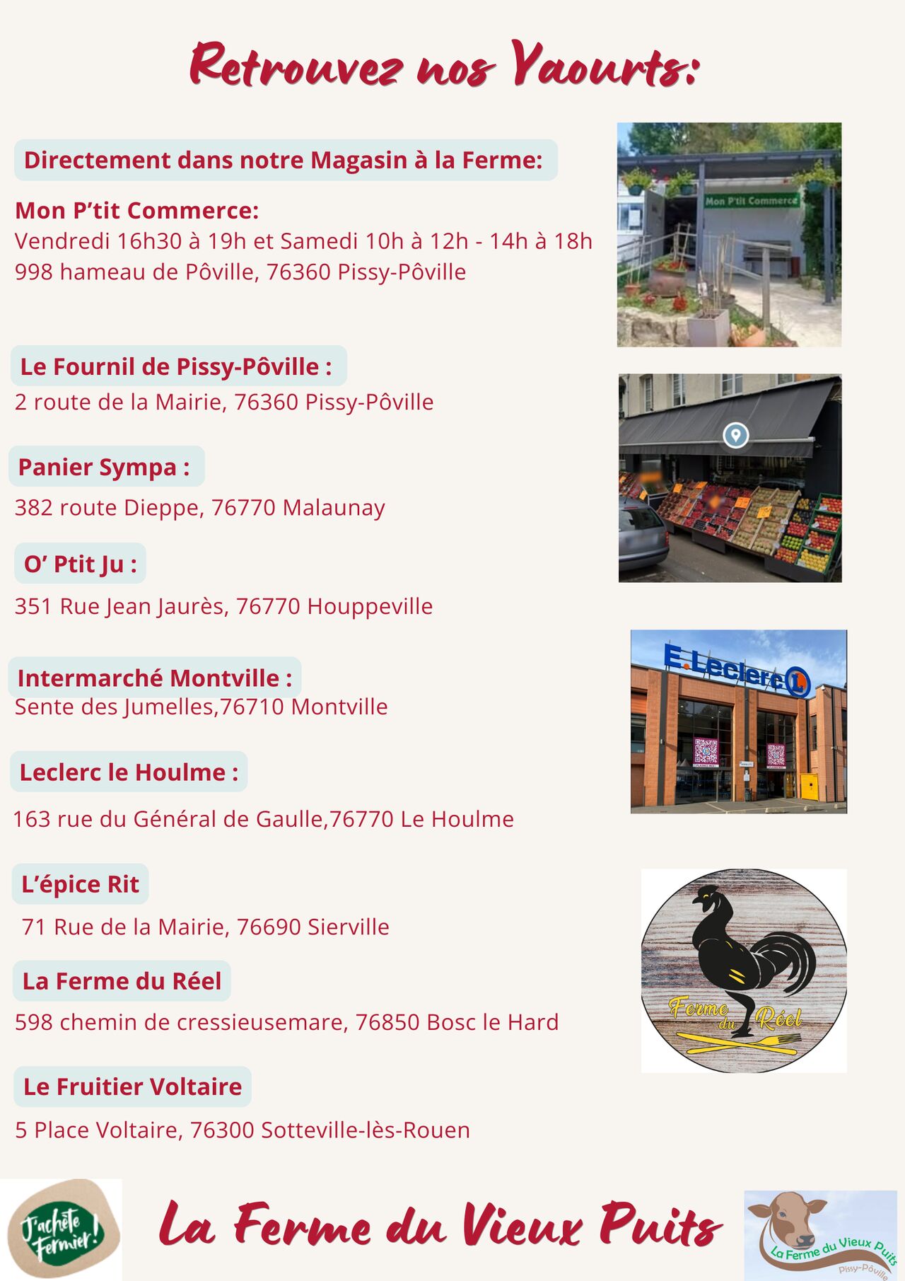 Nos Points de Ventes Yaourts