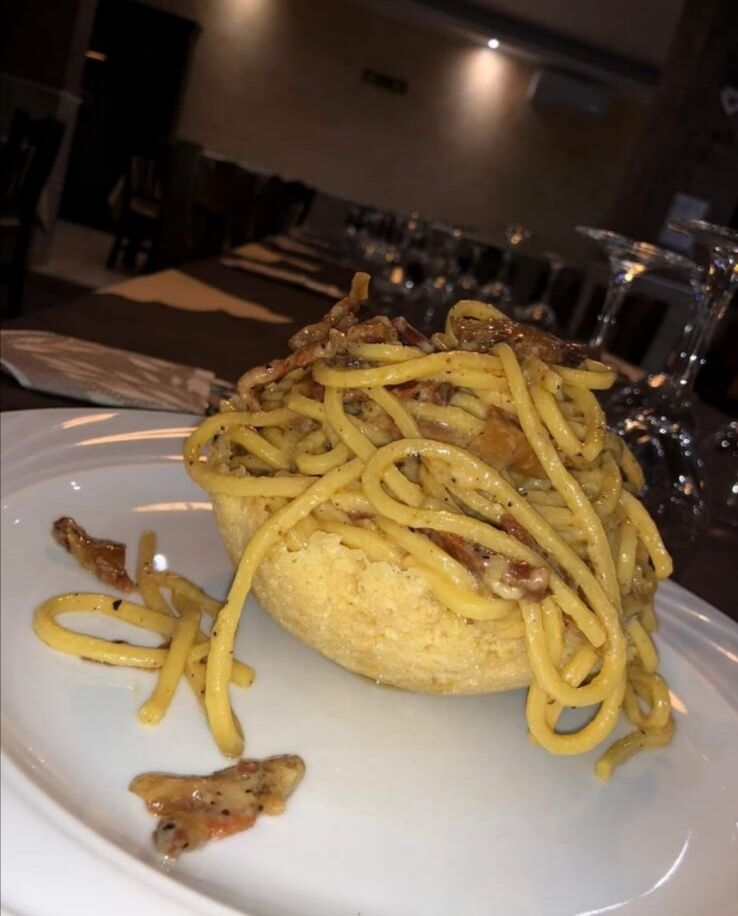 Carbonara in cestino