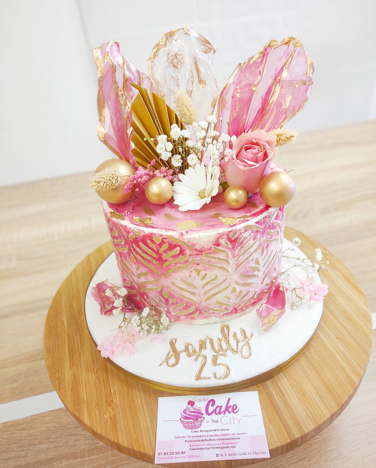 Gâteau Bohème-Chic rose 