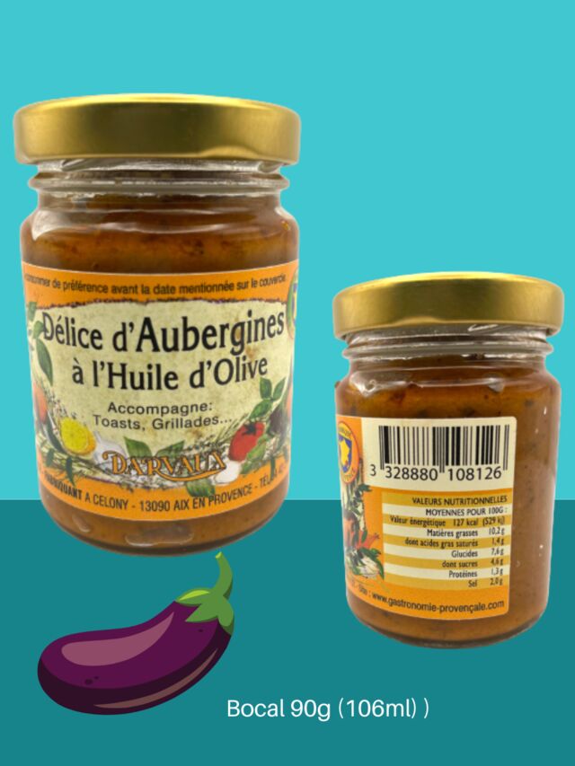 DÉLICE D'AUBERGINE à l'Huile d'Olive - 90g (106ml)