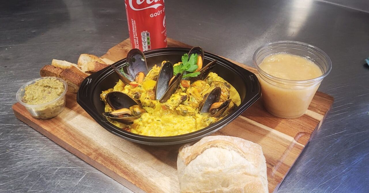 Risotto de moules safrané et compote maison 