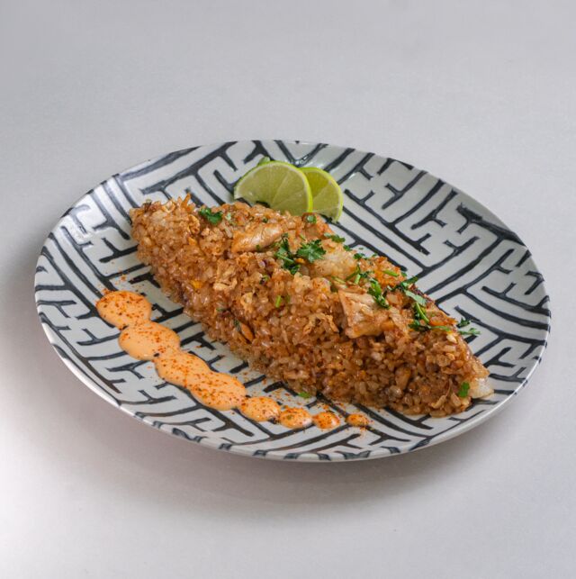 Arroz frito con pollo y huevo