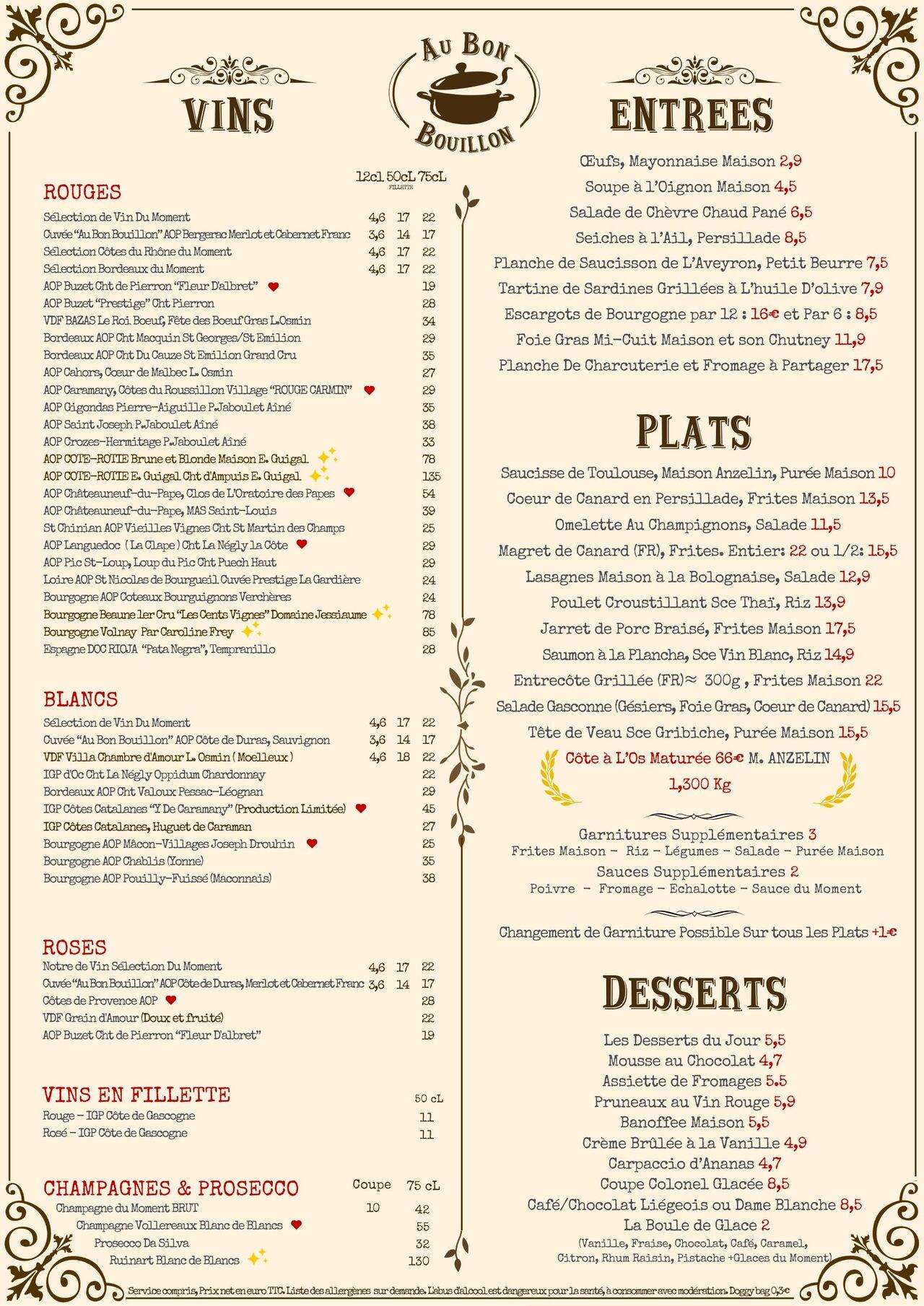 CARTE AU BON BOUILLON RECTO