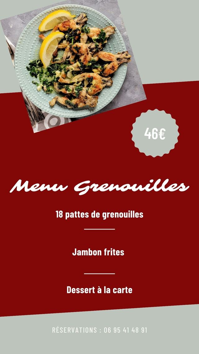 Menu Grenouilles