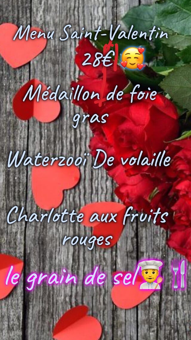 Menu st Valentin 2022 