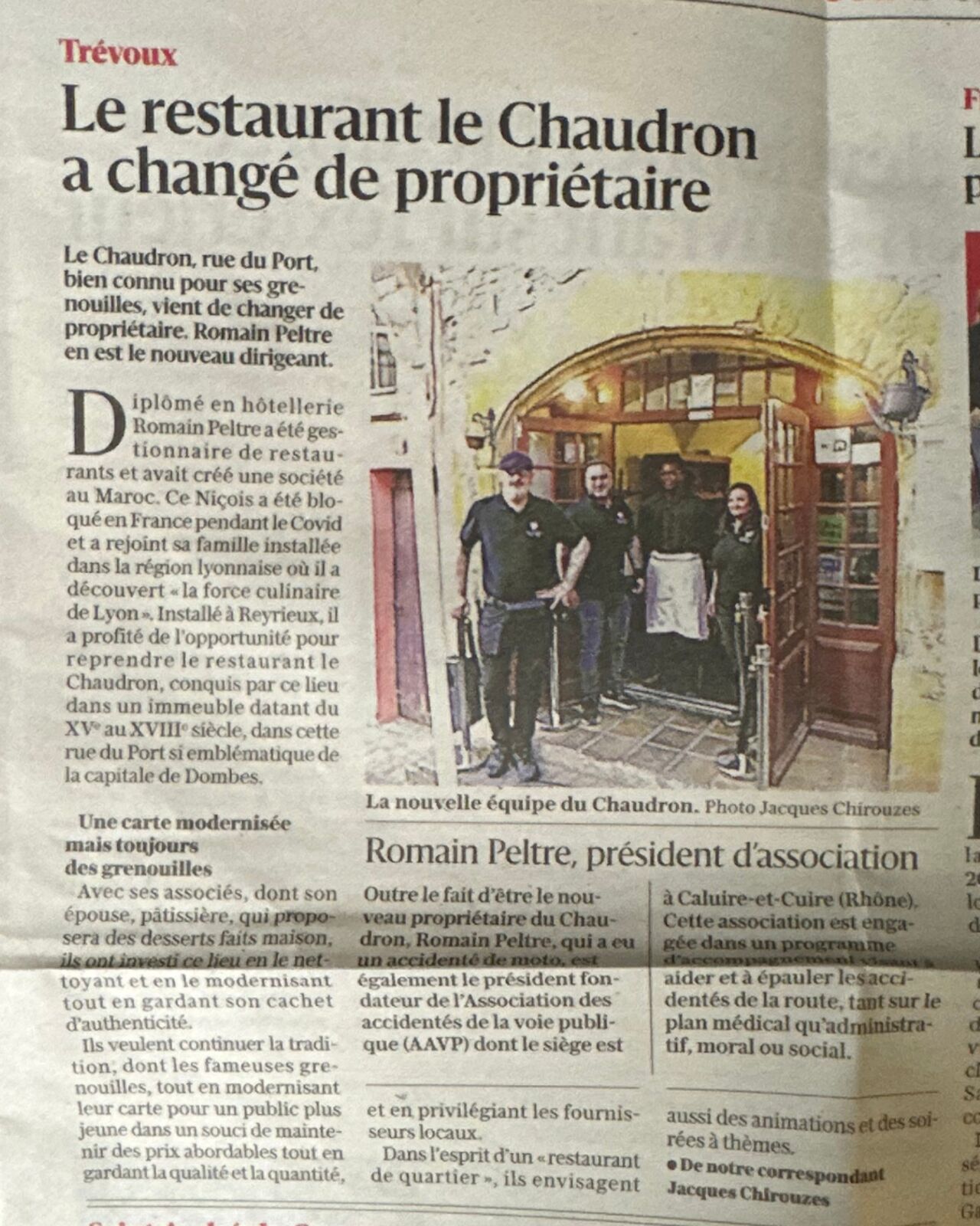 Le restaurant le Chaudron a changé de propriétaire