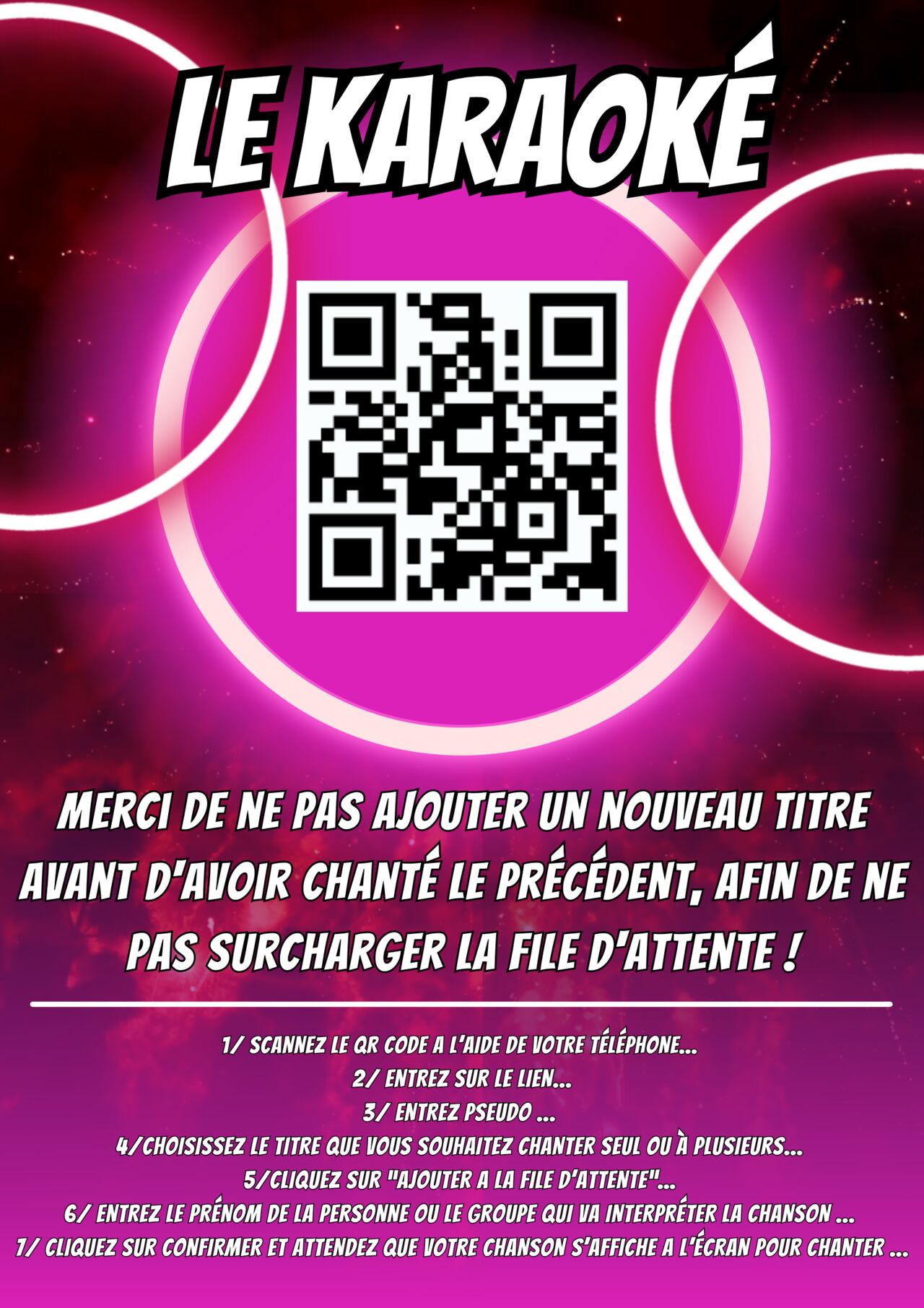 Pour vous servir du karaoké et chanter...