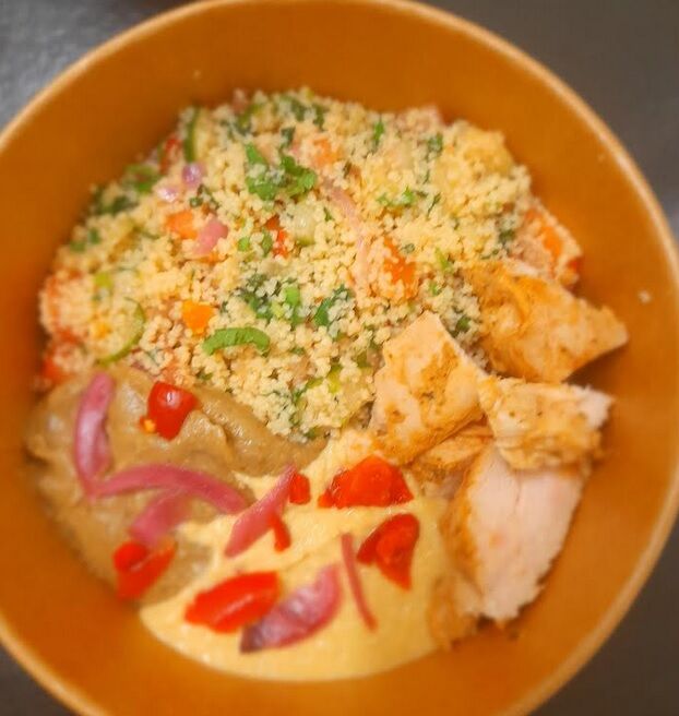 Trilogie oriental au filet de poulet mariné cuisson basse temprature