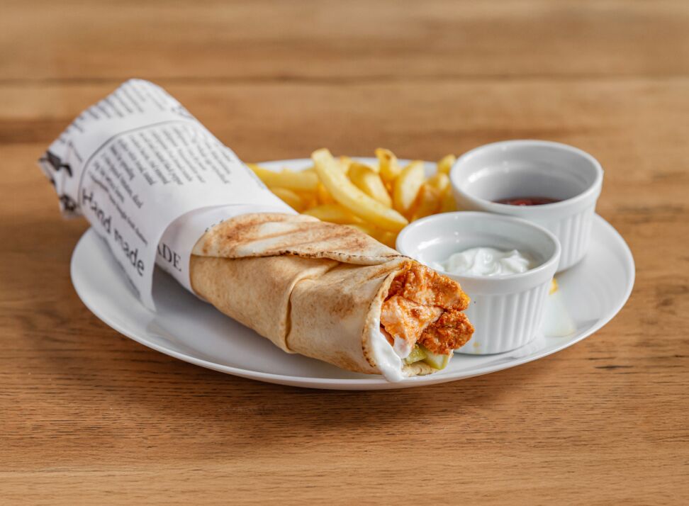 Chawarma poulets 8€ (11€ avec des frites et un boisson)