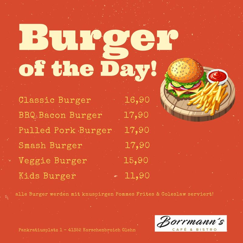 Burger Beats Bear Burger Karte