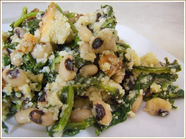 Migas com feijão frade 