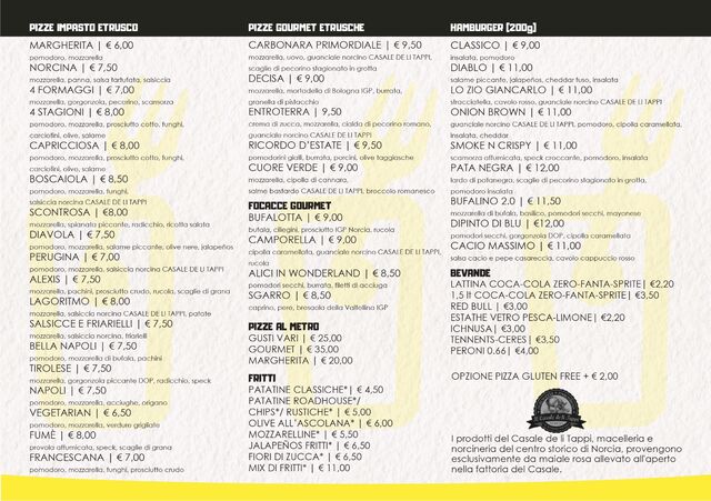 nuovo menu delivery e take-away