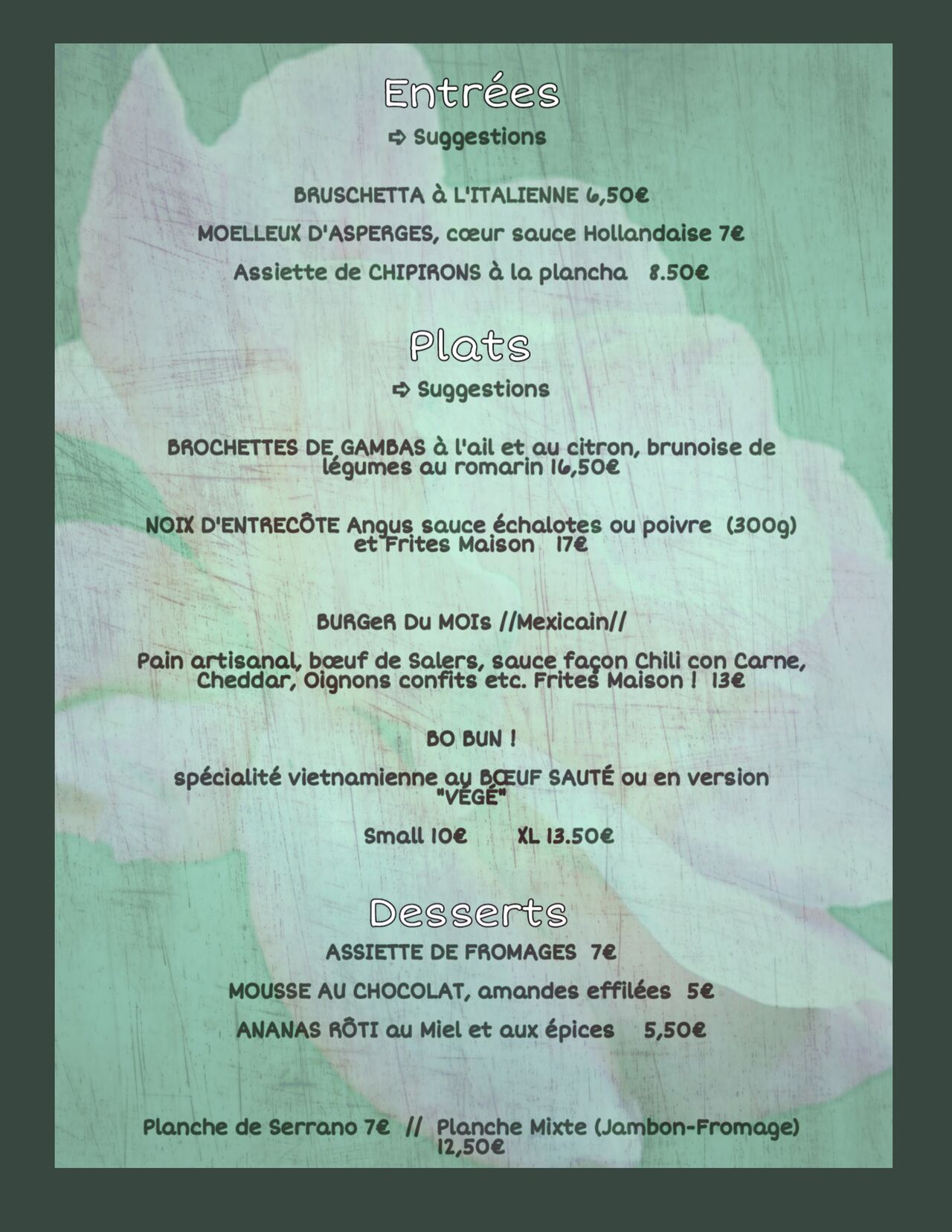 Menu Mars