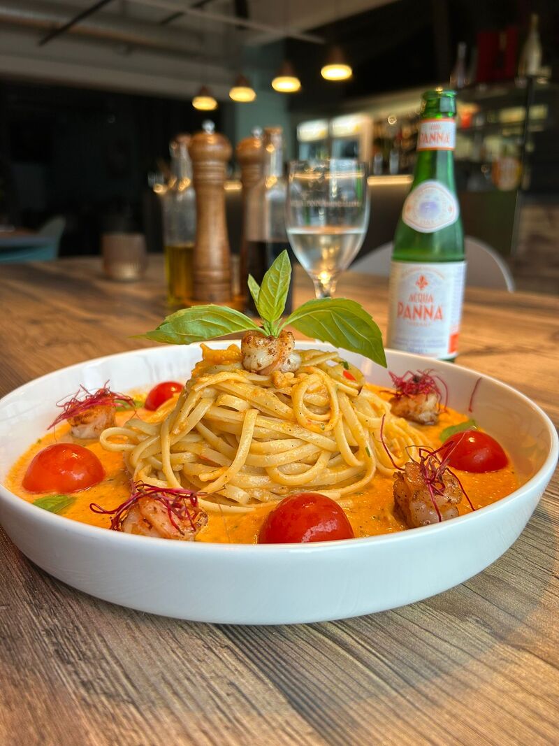 Linguine con crema di scampi