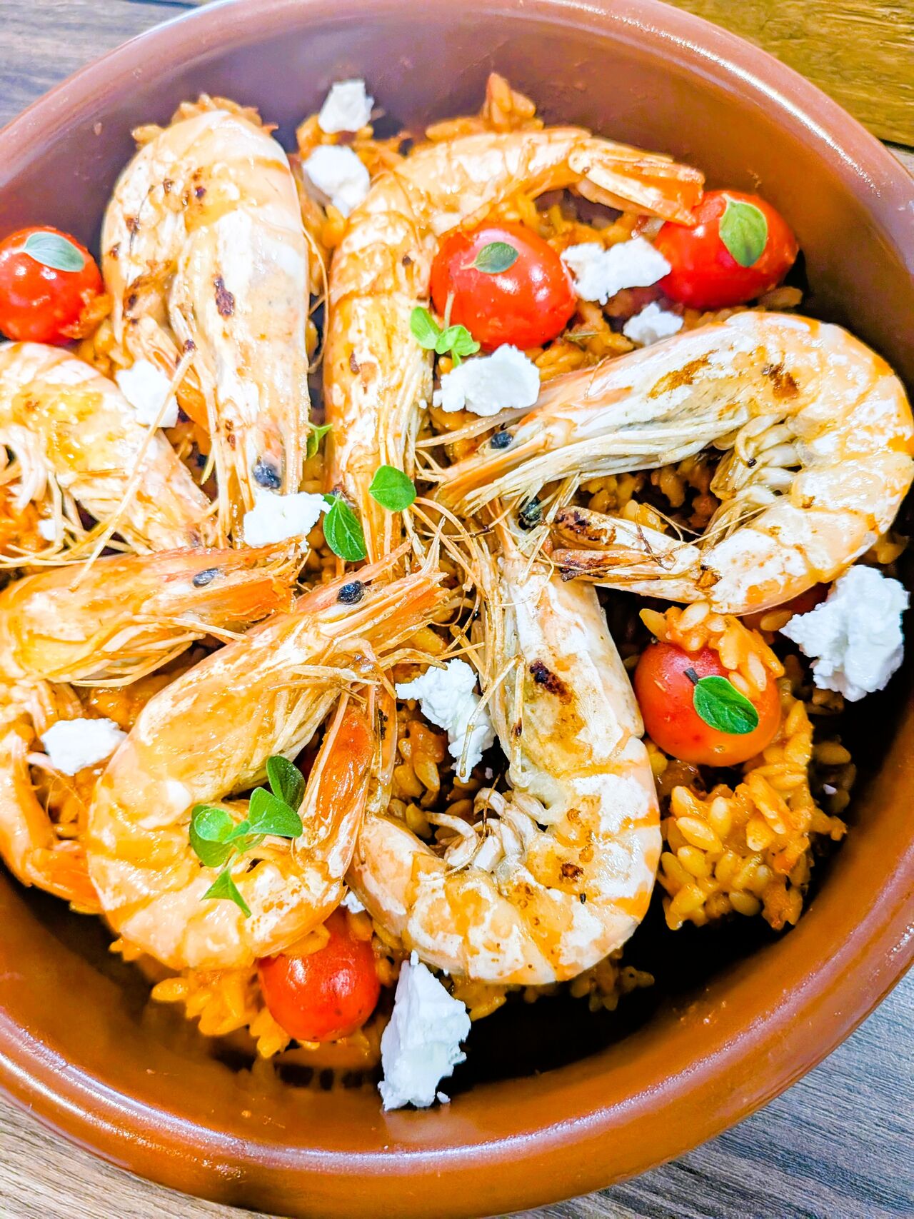 Le mercredi Orzo aux crevettes 9.50€ à emporter