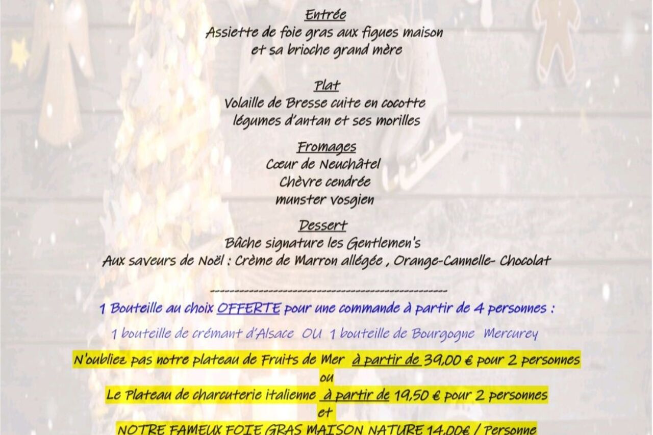 Menu de Noël 24-25 / 12 / 2023