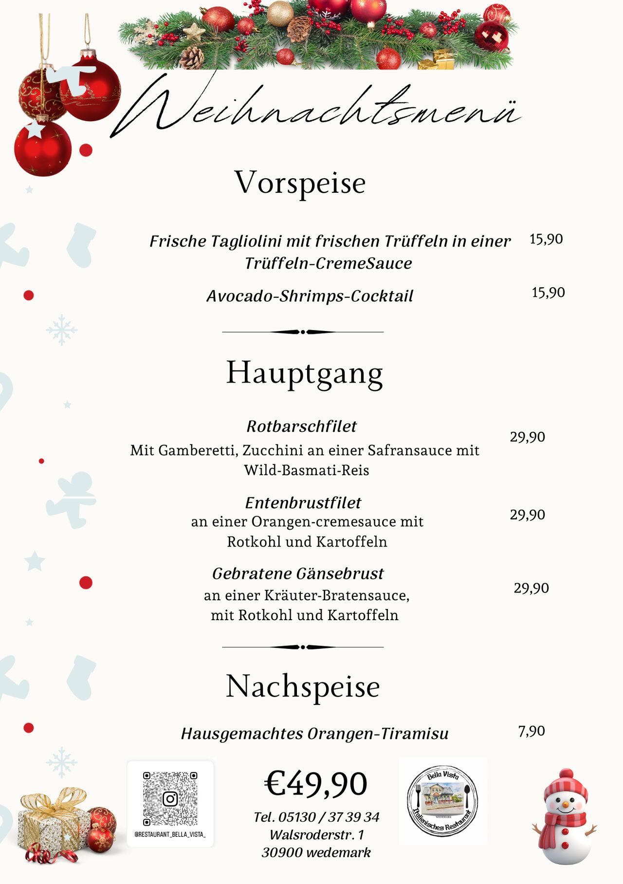 Weihnachtsmenü 25+26