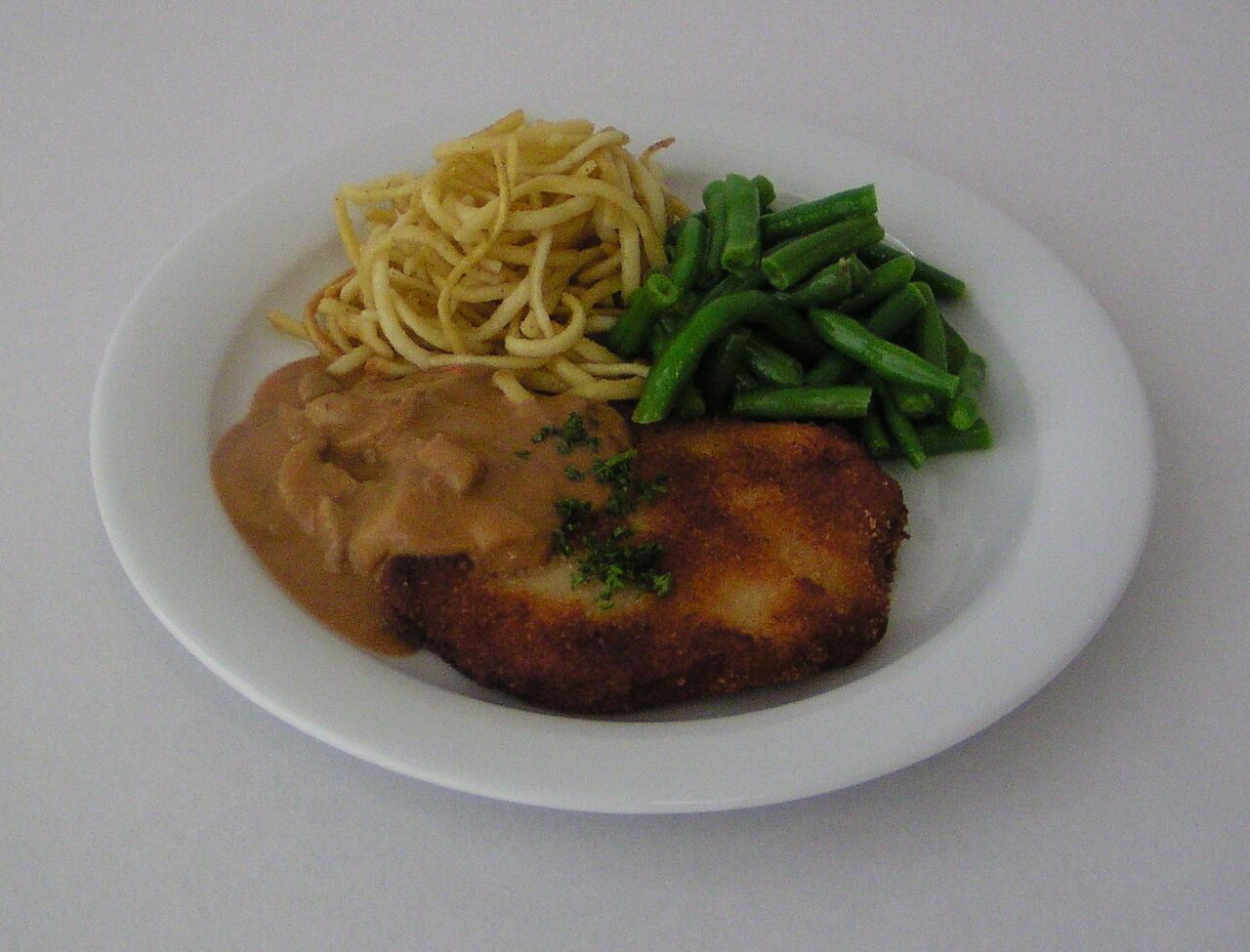 Schnitzel mit Spätzle