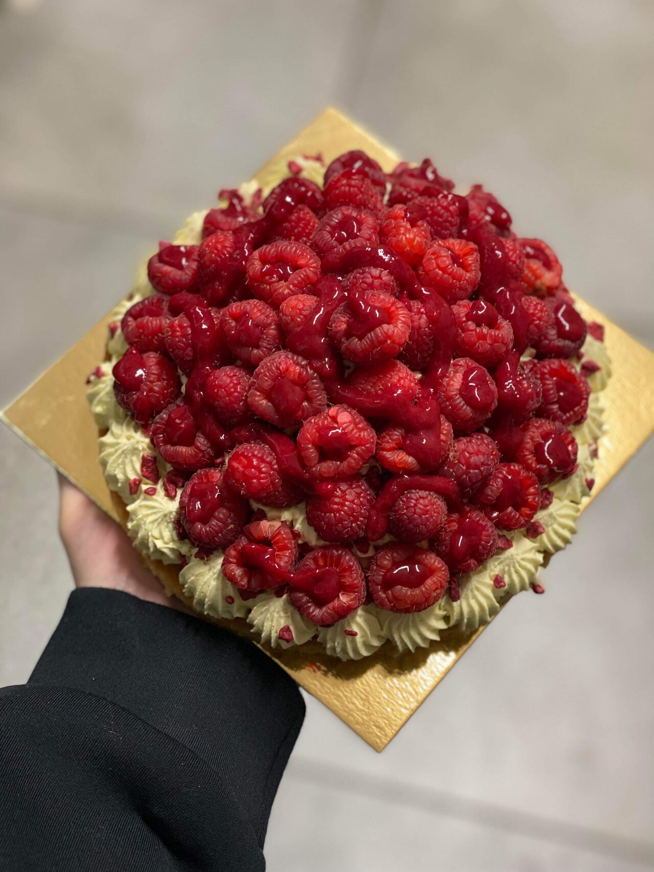 Tarte pistache framboise 