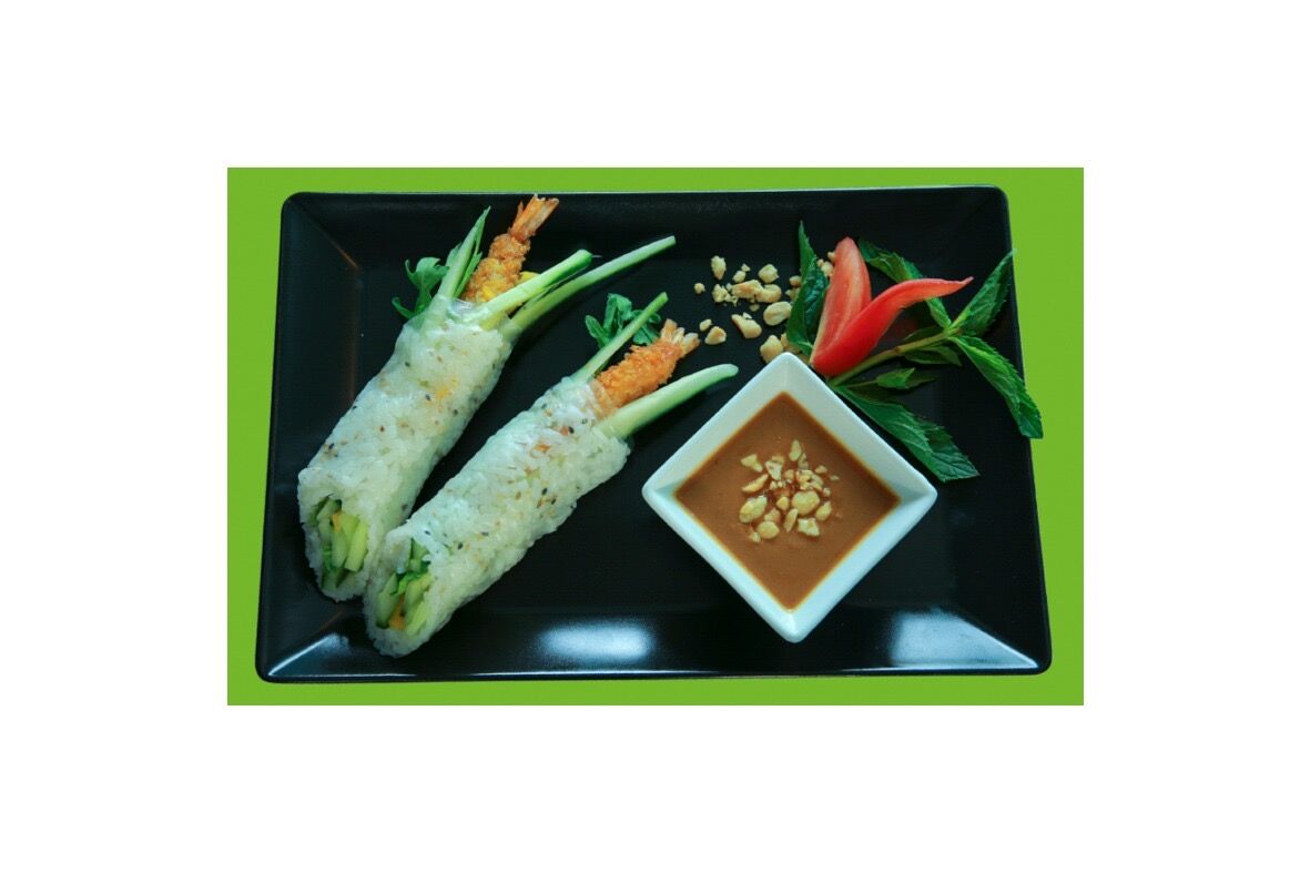 5d. Reisrolls mit Tempura Garnelen (2 Stück)