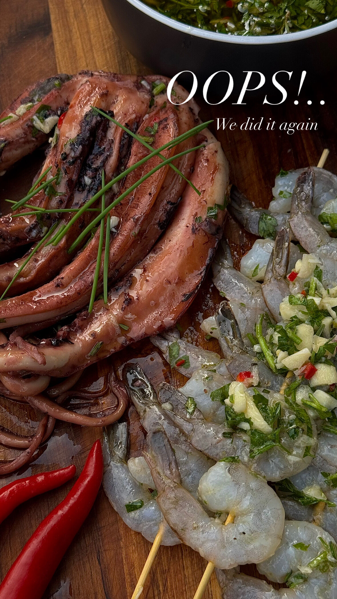 Sea food grilování