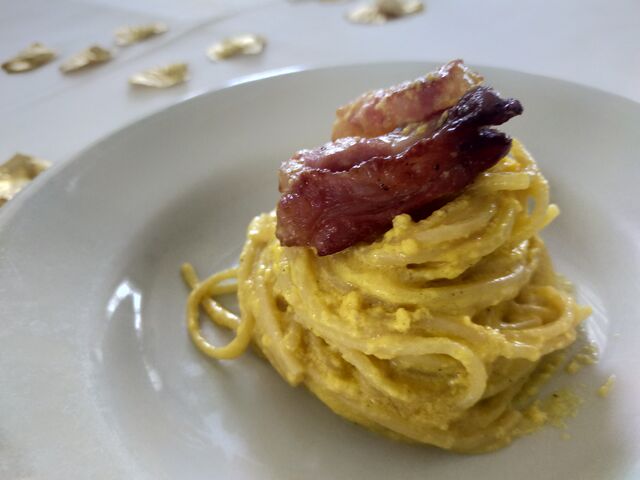 Carbonara di baccalà 