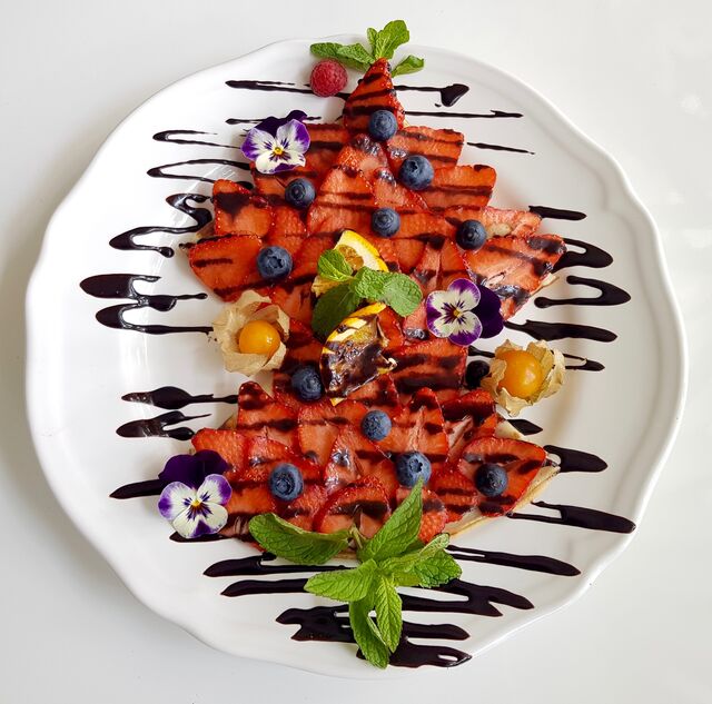 Crêpe mit Nutella und Erdbeeren