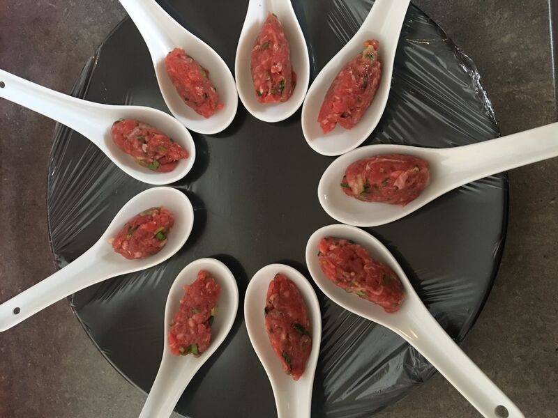Cuillère de tartare de boeuf