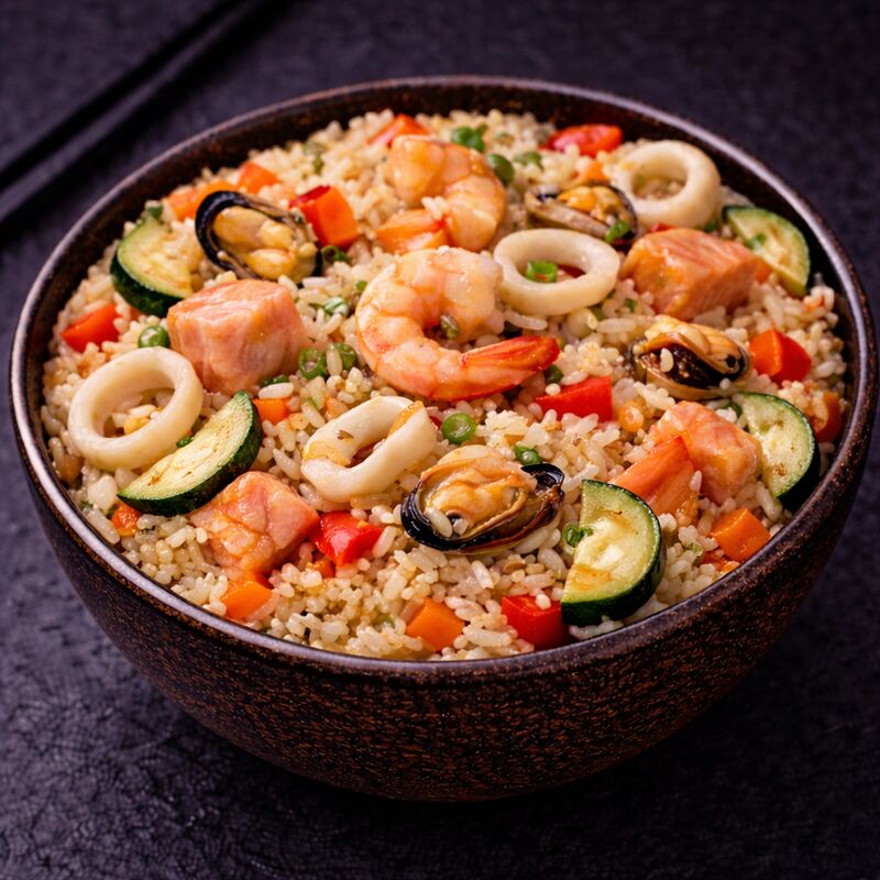 Orez cu fructe de mare