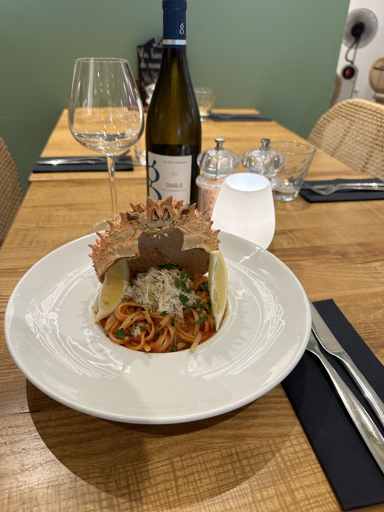 Linguines à l'araignée de mer