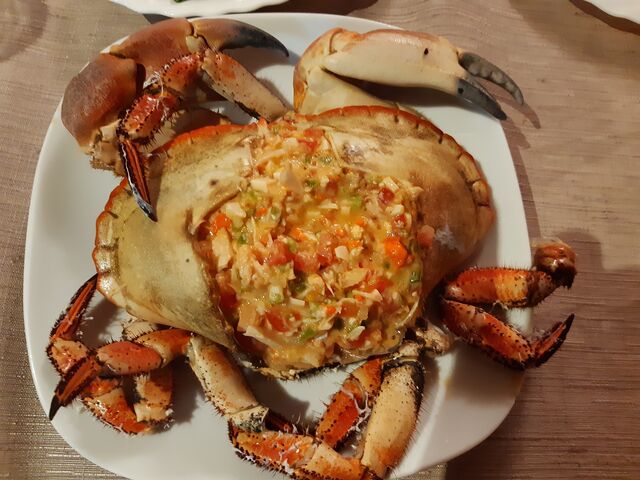 Buey de mar preparado