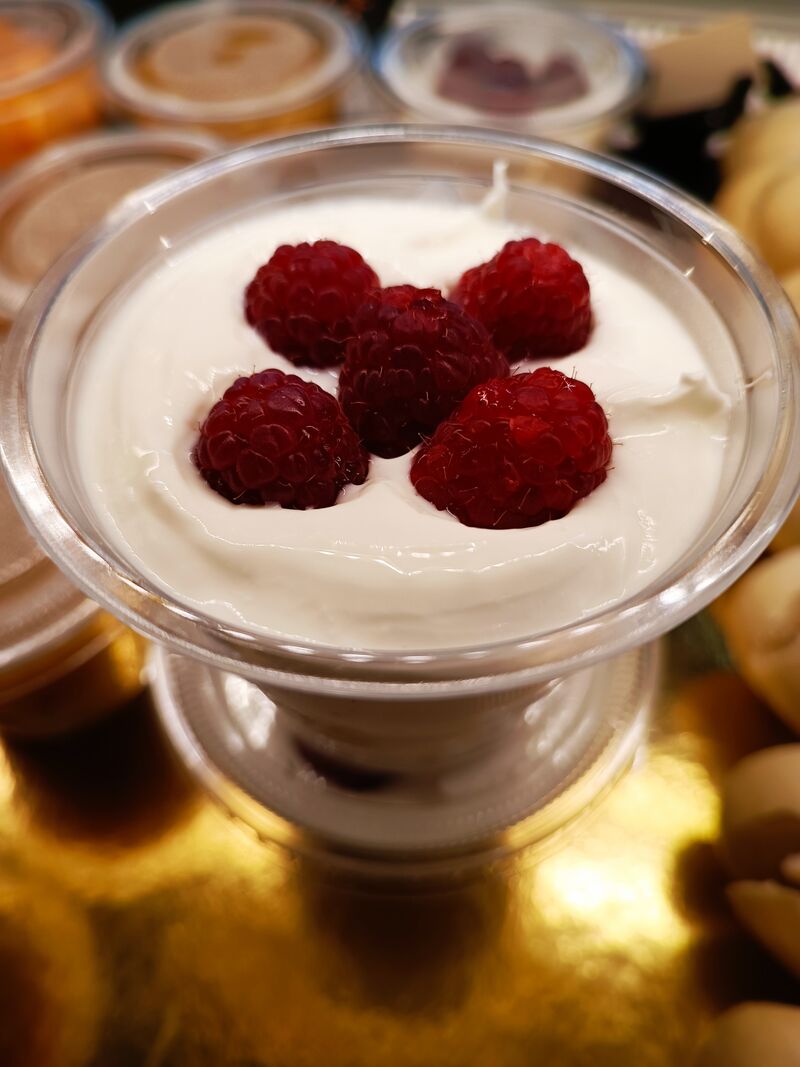 Fromage blanc framboises!