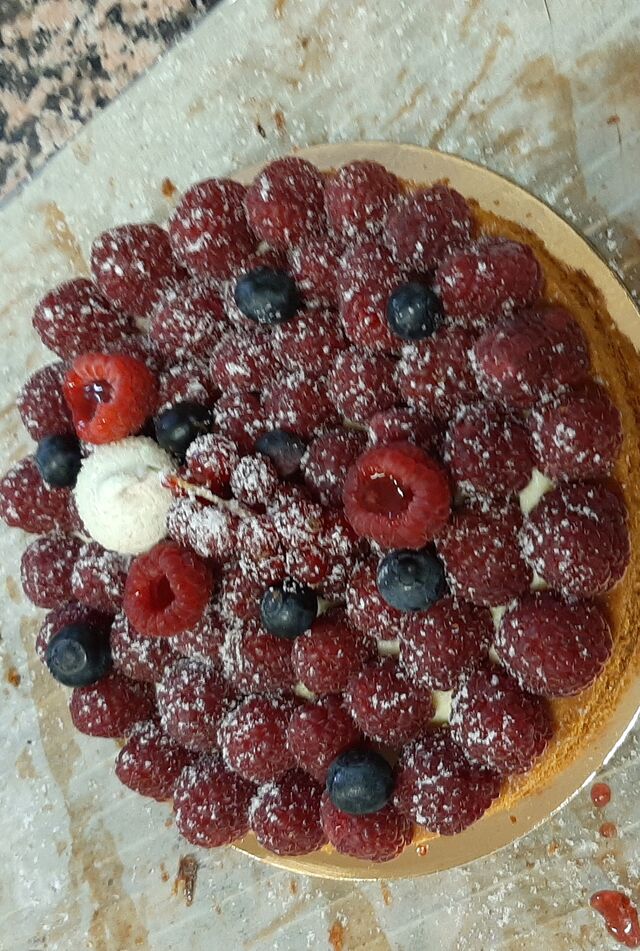 La tarte aux framboises. 