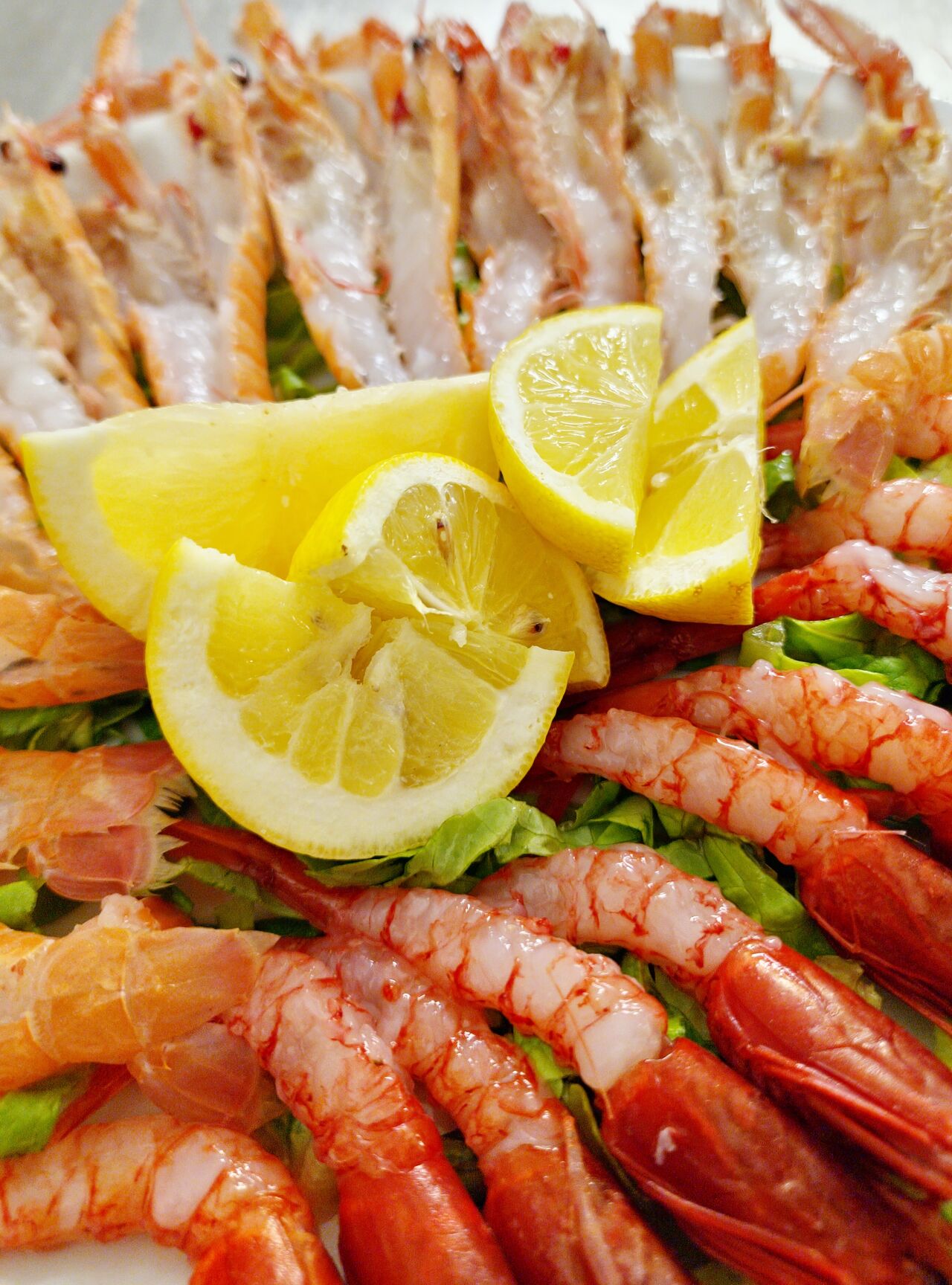 Scampi e gamberi rossi