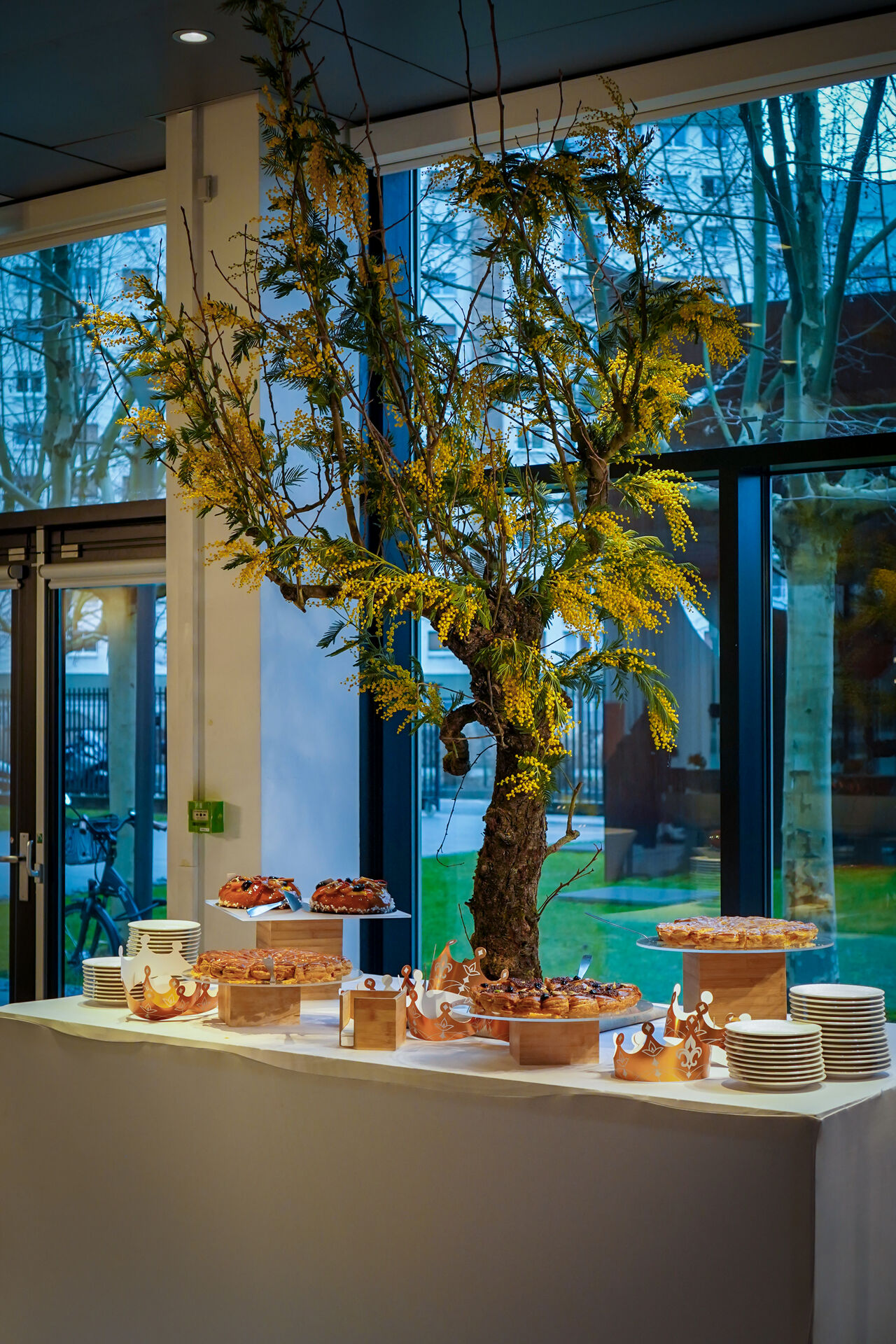 Suite galette avec decoration de notre MOF fleuriste 