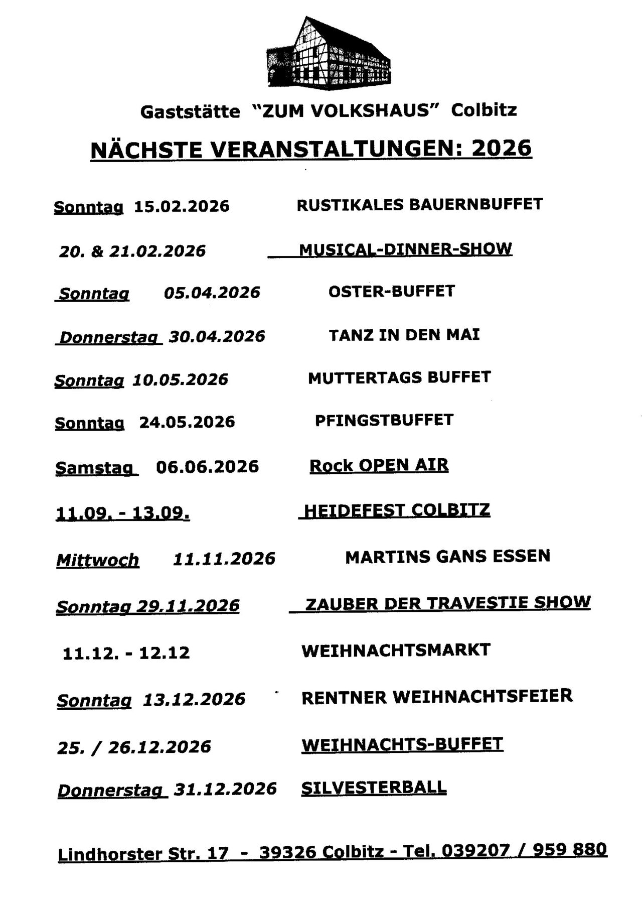 UNSER VERANSTALTUNGSPLAN 2026