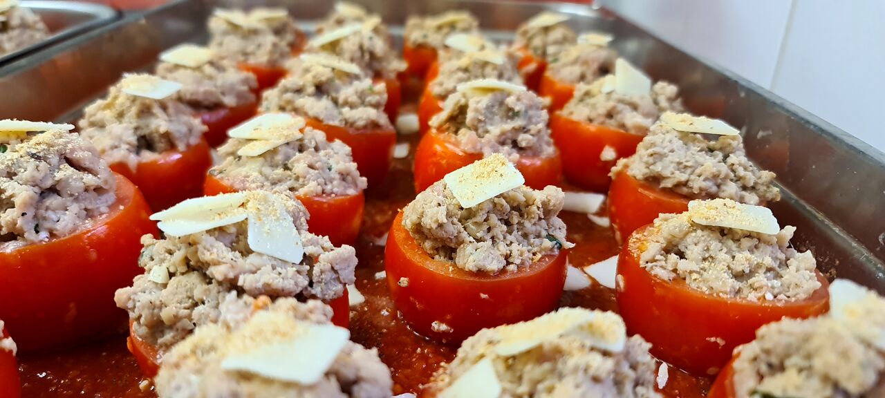 tomates farcie farce de veau basilic et parmesan 