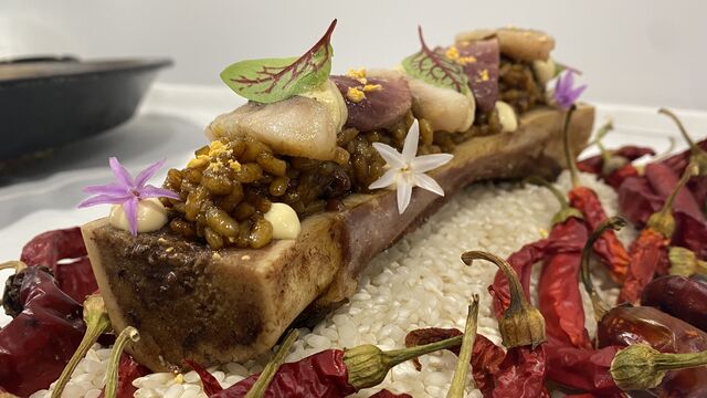 Plato presentado en el Concurso de Arroz de vanguardia en Cullera