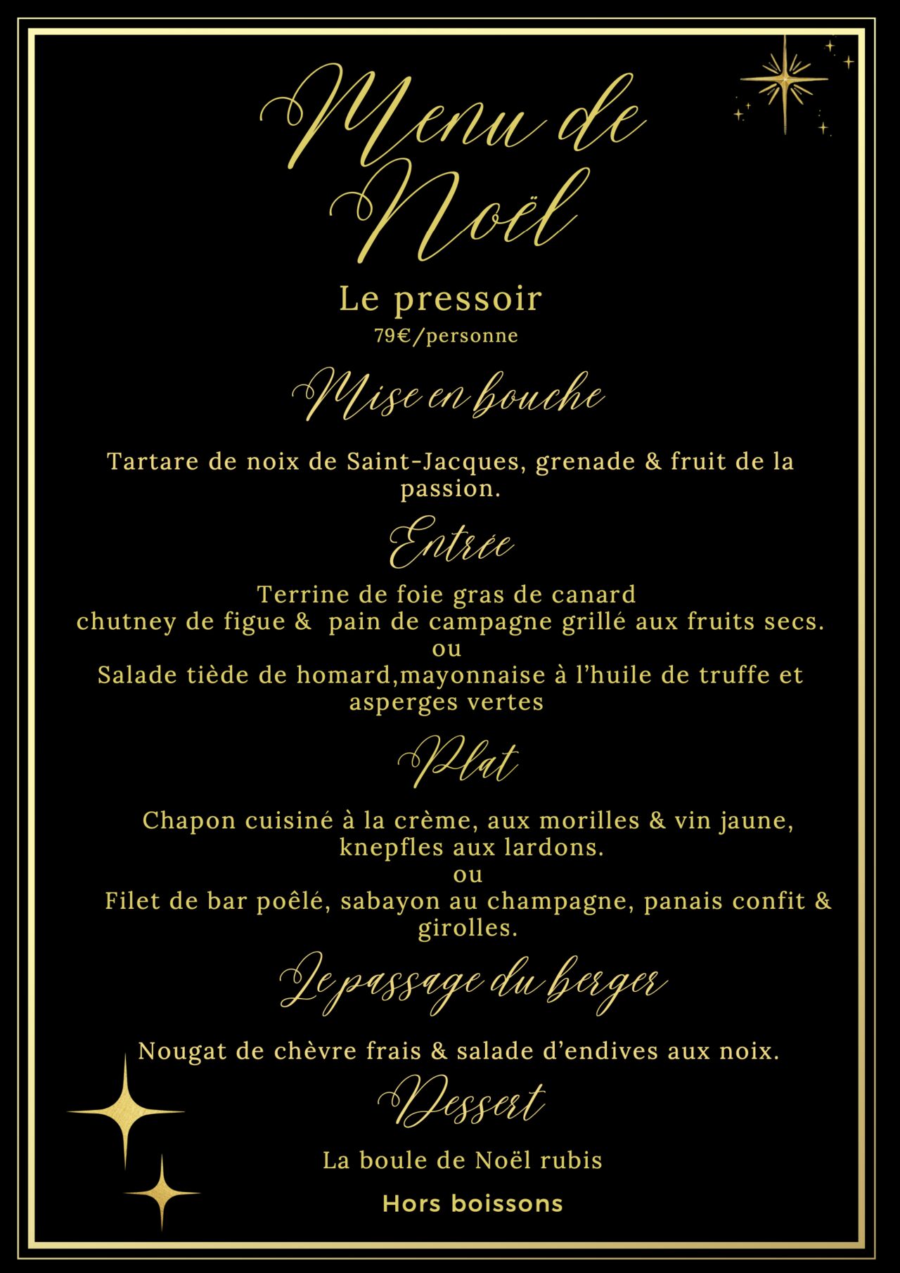 Menu de Noêl